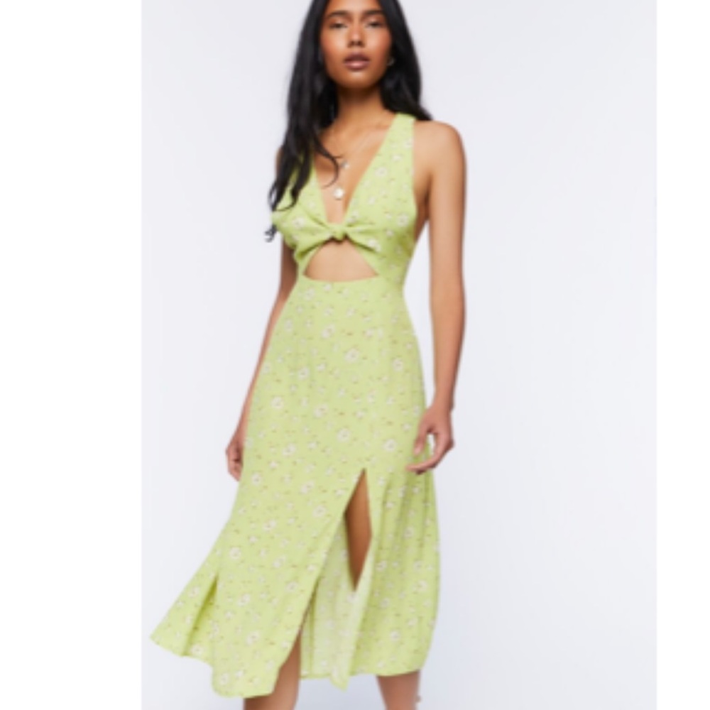 Green cut out dress